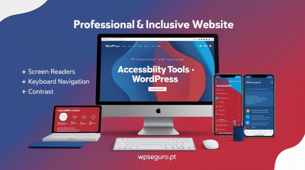 Configuração de um site WordPress com foco em acessibilidade digital.