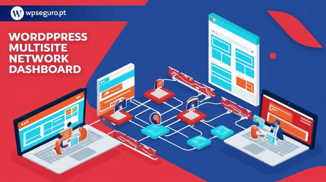 Ilustração profissional de uma rede WordPress Multisite.